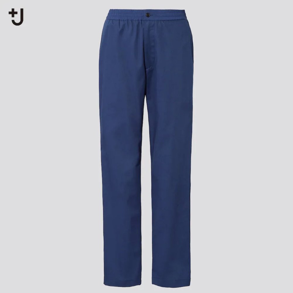 Uniqlo +J Wide-fit Relaxed Tapered Pants, Easy Waist, Blue, Men's S